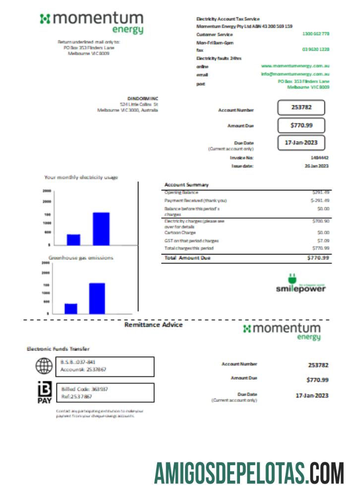 Projeto de lei de serviços públicos de energia Momentum, SCR exemplo